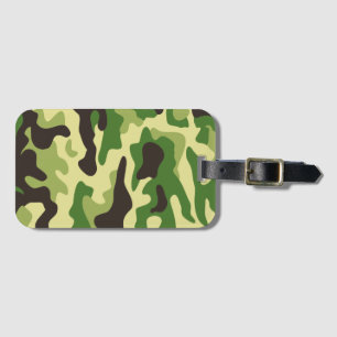 Khaki camouflage pattern luggage tag