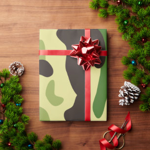 Khaki camouflage pattern wrapping paper
