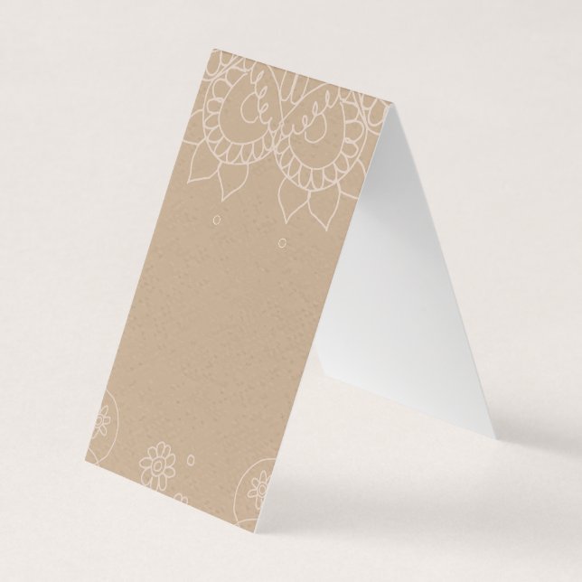 Khaki Colour Boho Casual Style Earring Display Car Business Card (Front)