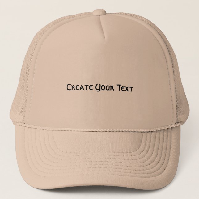 Khaki colour Create your Text Printed Super Style Trucker Hat (Front)