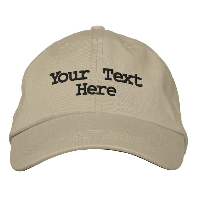 Khaki Colour Custom Handsome Your Text Here Embroidered Hat (Front)