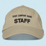 Khaki Embroidered Staff Hat Custom Baseball Cap<br><div class="desc">Easily personalise this khaki Alternative Apparel embroidered hat with your own custom text. You can also customise it with your logo or other image. This chino twill cap style is 100% cotton. The "Flexfit Wool Cap" style have options to add your embroidery on the sides and back. Adjustable unisex style...</div>