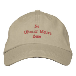Khaki Fun 'No Ulterior Motive Zone' Embroidered Hat