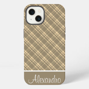 Khaki Green And Tan Plaid Case-Mate iPhone Case