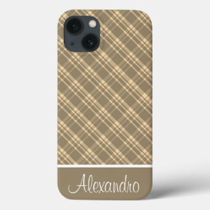 Khaki Green And Tan Plaid Case-Mate iPhone Case