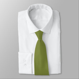 Khaki Green Solid plain Tie