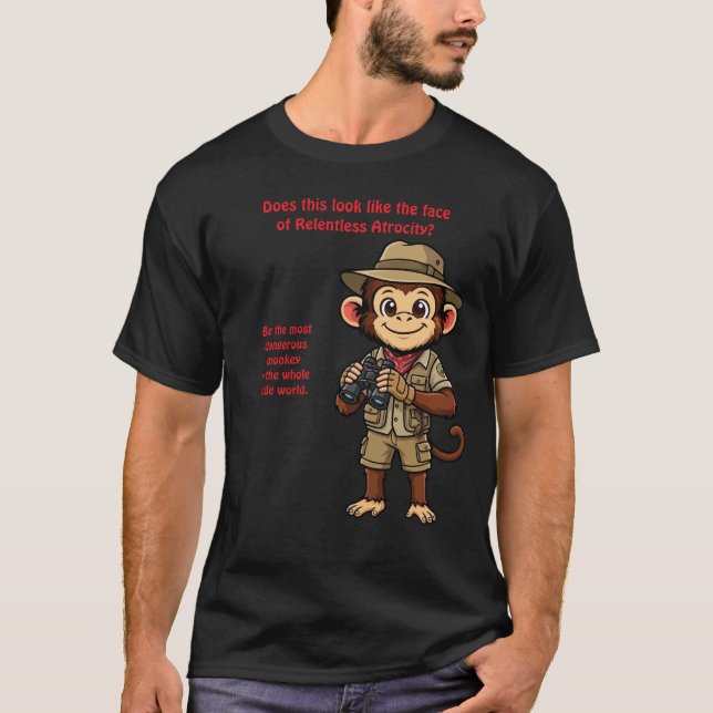 Khaki Macaque t-shirt (Front)
