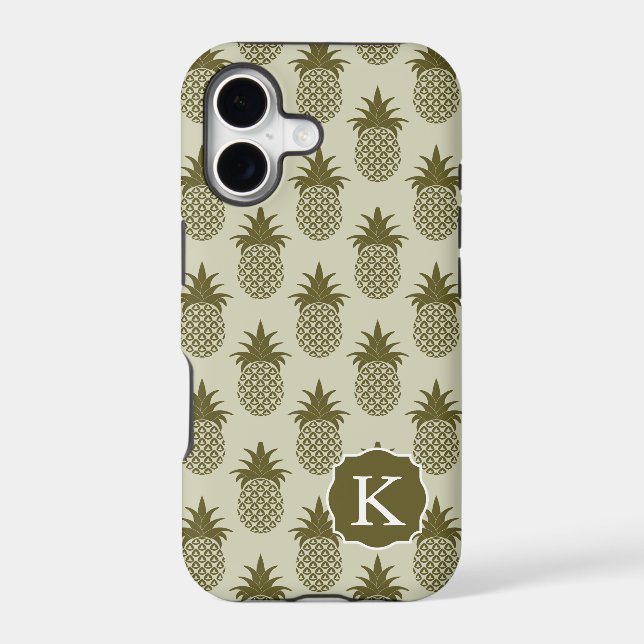 Khaki Pineapple Pattern | Add Your Initial (Back)