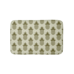 Khaki Pineapple Pattern Bath Mat