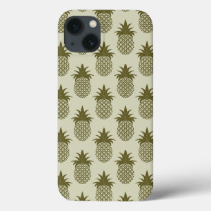 Khaki Pineapple Pattern iPhone 13 Case