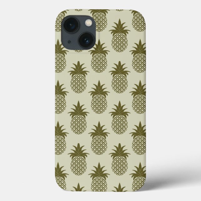 Khaki Pineapple Pattern Case-Mate iPhone Case (Back)
