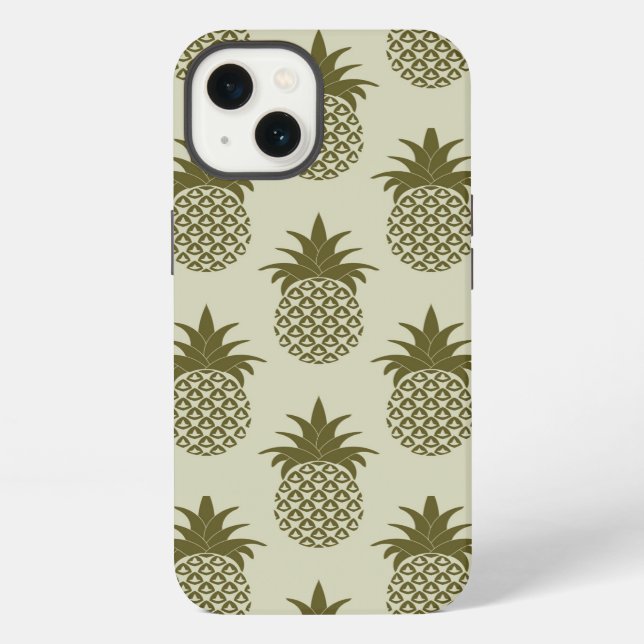 Khaki Pineapple Pattern iPhone Case (Back)