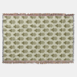 Khaki Pineapple Pattern Throw Blanket