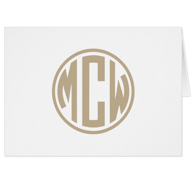 Khaki Preppy Circle Monogram  Font DIY BG (Creator Uploaded)