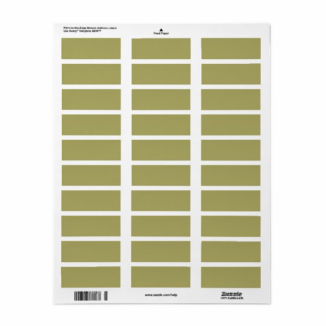 Khaki Return Address Label (Full Sheet)