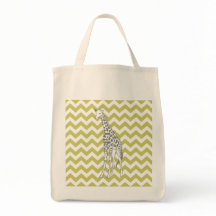Khaki Safari Chevron with Pop Art Giraffe