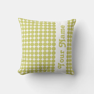 Khaki Safari Dots with custom text Cushion