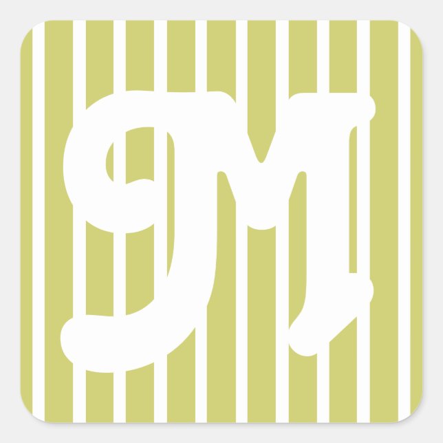Khaki Safari Stripe Square Sticker (Front)