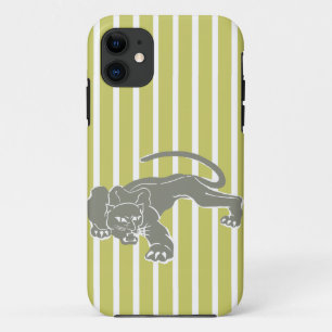 Khaki Safari Stripe with Leopard iPhone 11 Case