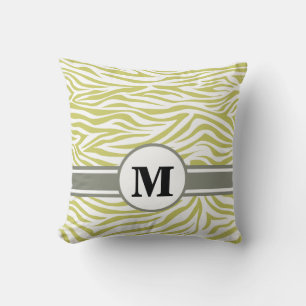 Khaki Safari Zebra with Monogram Cushion