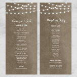 Khaki String Lights Wedding Program<br><div class="desc">Chic modern summer wedding ceremony program template with simple elegant glowing string lights hanging across the top on a printed faux watercolor texture background. A simple and stylish preppy design, perfect for summer! Click the CUSTOMIZE IT button to customise text and fonts, move text around and create your own unique...</div>