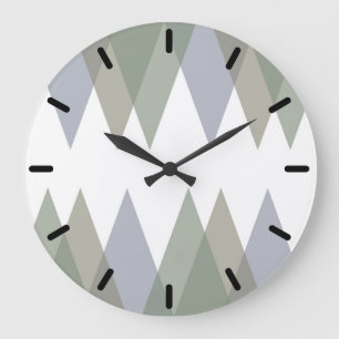 Khaki triangles large clock