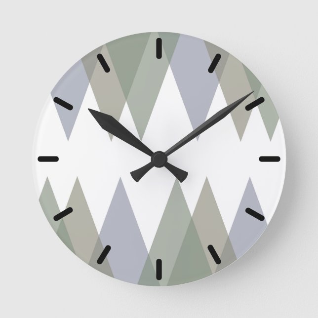 Khaki triangles round clock (Front)