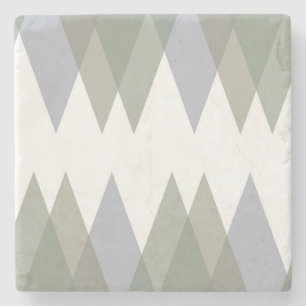 Khaki triangles stone coaster
