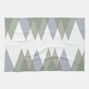 Khaki triangles tea towel