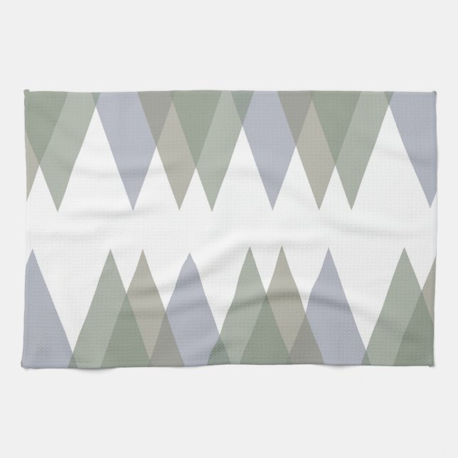 Khaki triangles tea towel (Horizontal)