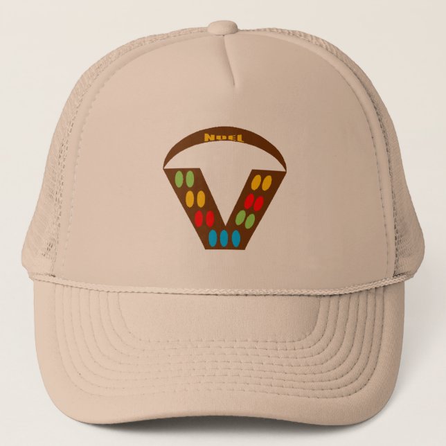 Khaki Trucker hat NOEL CHOCOLATE CANDIES (Front)