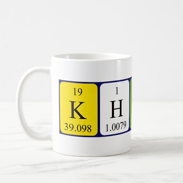 Khalid periodic table name mug (Left)
