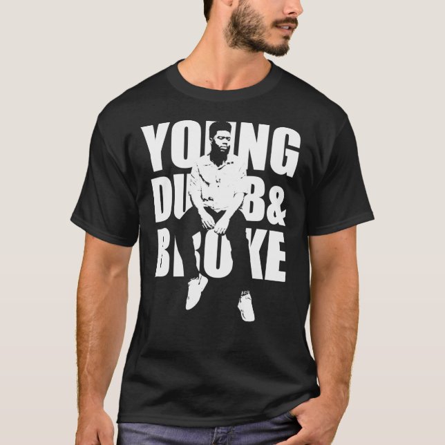 Khalid Young Dumb And Broke - White Stencil Essent T-Shirt (Front)
