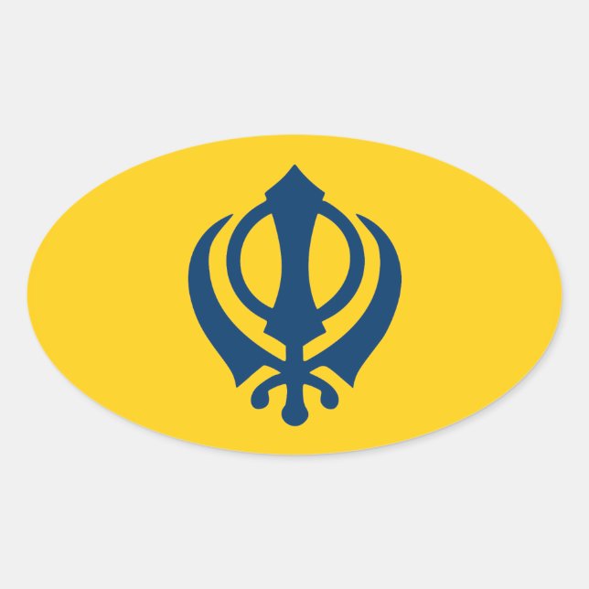 Khalistan flag (proposed) oval sticker (Front)
