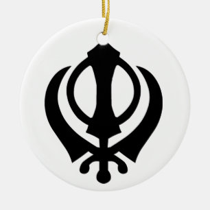 Khanda Sikh Symbol Ceramic Tree Decoration