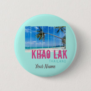 Khao Lak Phang-Nga Thailand Vintage Beach Souvenir 6 Cm Round Badge