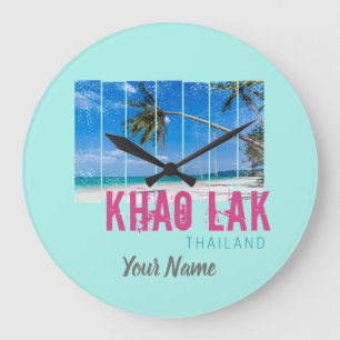 Khao Lak Phang-Nga Thailand Vintage Beach Souvenir Large Clock