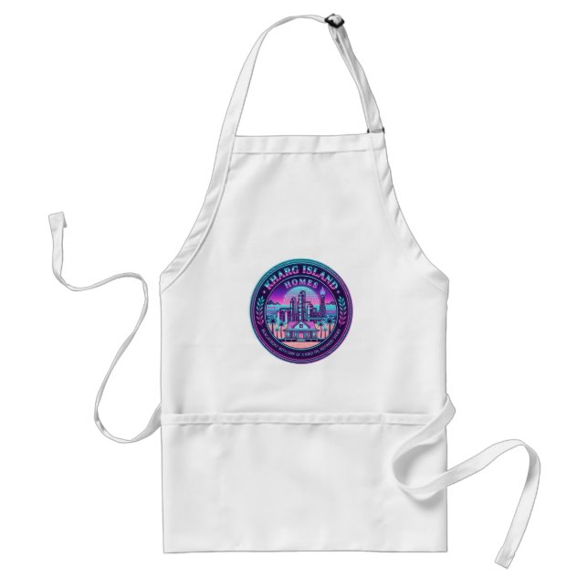 Kharg Island Homes Iran Vaporwave Apron (Front)