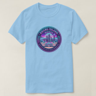 Kharg Island Homes Iran Vaporwave Blue T-Shirt