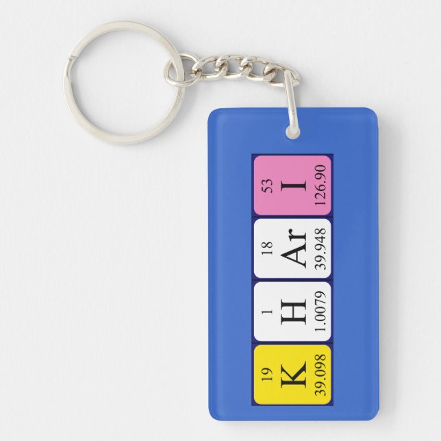 Khari periodic table name keyring (Front)