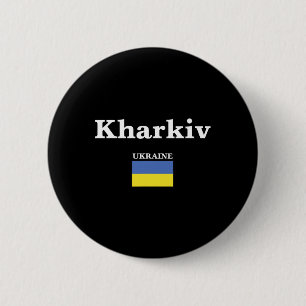 Kharkiv Ukraine And The Ukrainian Flag Of Ukraine  6 Cm Round Badge
