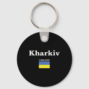 Kharkiv Ukraine And The Ukrainian Flag Of Ukraine Key Ring