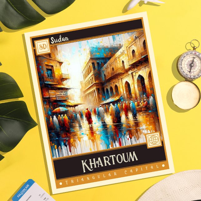 Khartoum, Sudan | Vintage Painting Postcard (Creator Uploaded)