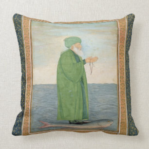 Khawa Khizir Khan riding on a fish, from the Small Cushion