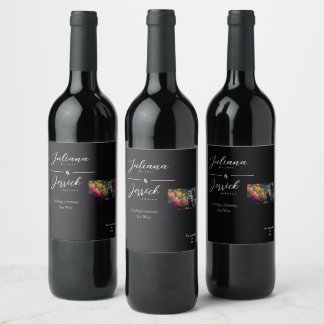 Khem Hummingbird Wedding Wine Bottle Luxe Label