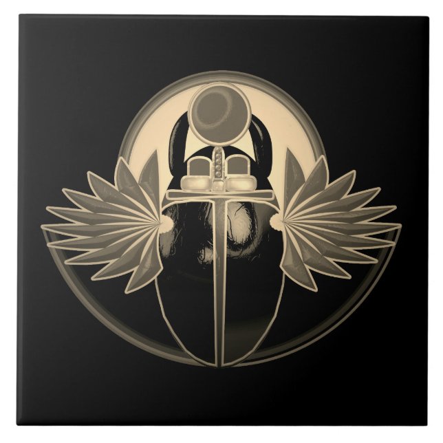 Kherpi God of the Rising Sun,Ancient Egypt Ceramic Tile (Front)