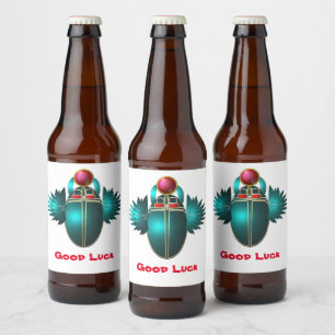 Kherpi God of the Rising Sun,scarab beetle. Beer Bottle Label