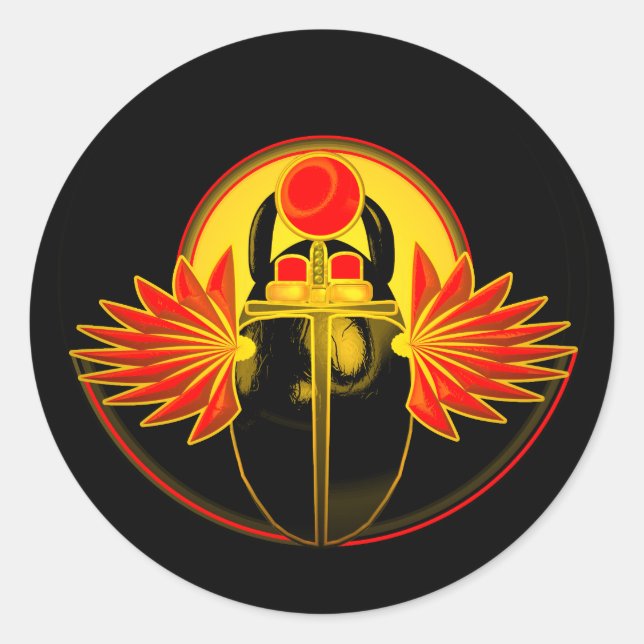 Kherpi God of the Rising Sun,scarab beetle. Classic Round Sticker (Front)
