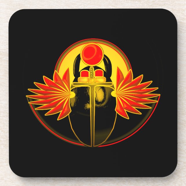 Kherpi God of the Rising Sun,scarab beetle. Coaster (Front)