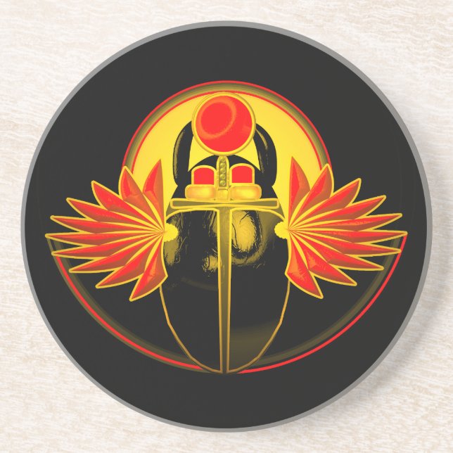 Kherpi God of the Rising Sun,scarab beetle. Coaster (Front)